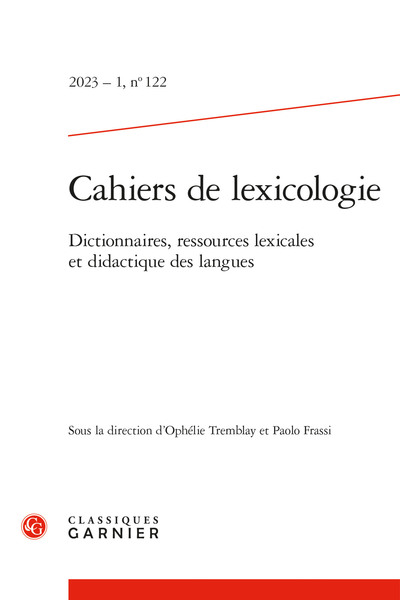 Image de Cahiers de lexicologie