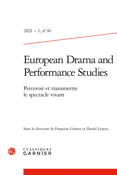 Image de European Drama and Performance Studies