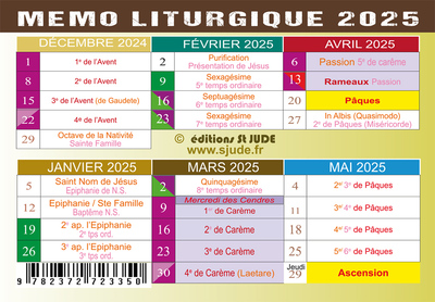 Picture of Carte Mémo liturgique 2025