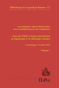 Image de Actes du XXIXe Congrès international de linguistique et de philologie romanes