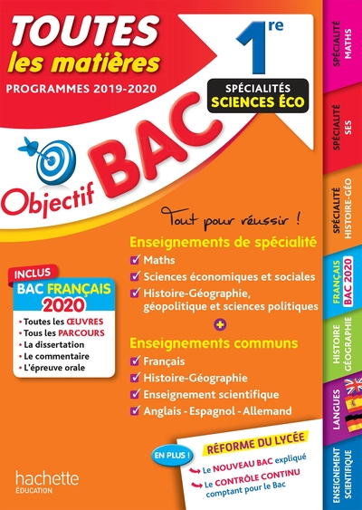 Picture of Objectif Bac 1re Enseignements communs + Spécialités Maths-SES-Histoire-Géo BAC 2020