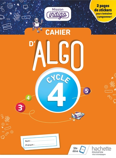 Picture of Cahier Algo Mission Indigo Cycle 4 - Ed. 2018
