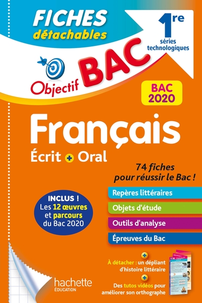 Picture of Objectif Bac Fiches Détachables Français écrit et oral 1res technologiques BAC 2020