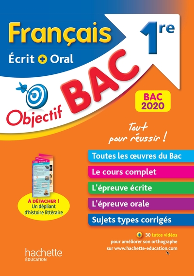 Picture of Objectif Bac Français écrit et oral 1re BAC 2020