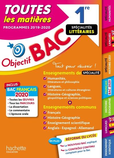 Picture of Objectif BAC 1re Enseignements communs + Spécialités Lettres-Langues-Histoire-géo BAC 2020