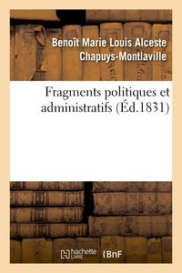Picture of Fragmens politiques et administratifs