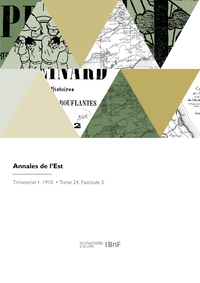 Image de Annales de l'Est