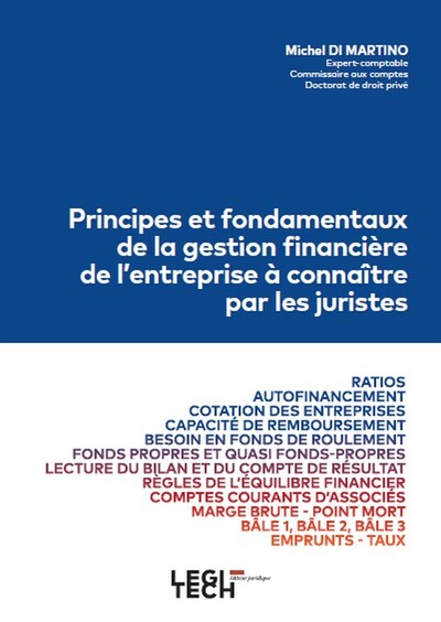 Picture of Principes et fondamentaux de la gestion financière de l'entreprise à connaître par les juristes