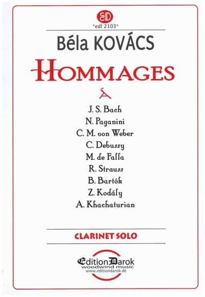 Picture of BELA KOVACS - HOMMAGES A JOHANN SEBASTIAN BACH - CLARINETTE