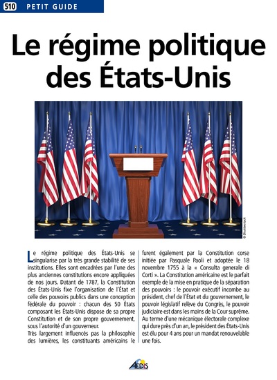 Picture of LE RÉGIME POLITIQUE DES ETATS-UNIS