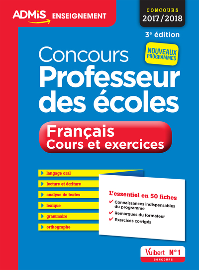 Image de Concours Professeur des écoles - Français - Cours et exercices - L'essentiel en 50 fiches