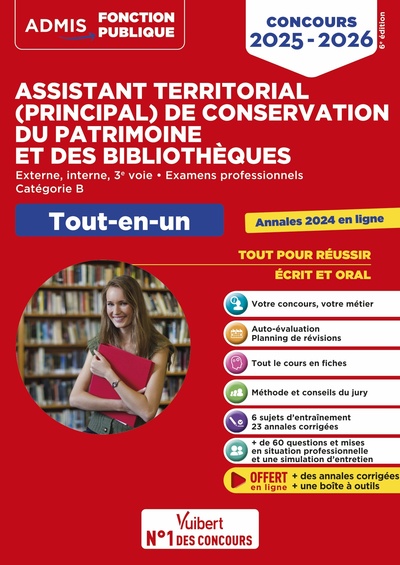 Image de Concours Assistant territorial et Assistant principal de conservation du patrimoine et des bibliothèques - Catégorie B - Tout-en-un