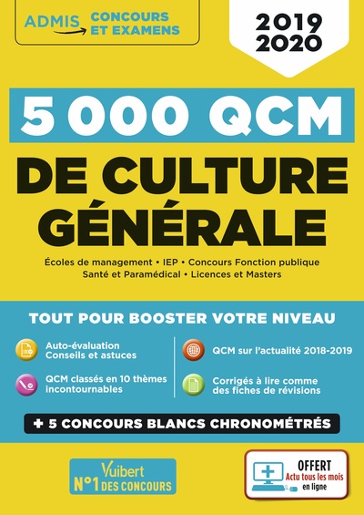 Picture of 5000 QCM de culture générale + Actu en ligne mois par mois