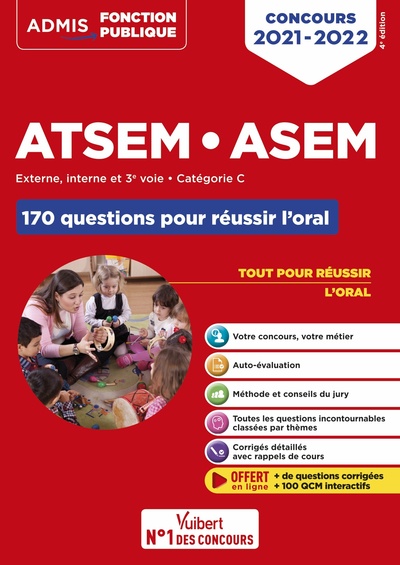 Image de Concours ATSEM et ASEM - Catégorie C - 170 questions pour réussir l'oral