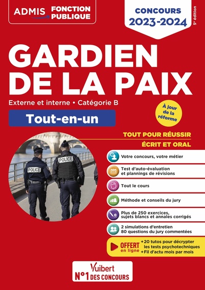 Image de Concours Gardien de la paix - Catégorie B - Tout-en-un - 20 tutos offerts