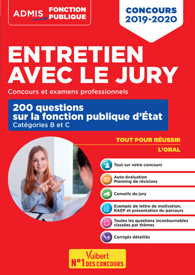 Image de Entretien avec le jury - 200 questions sur la fonction publique d'État - Catégories B et C - Concours et examens professionnels