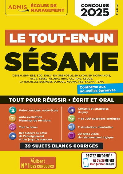 Picture of Le tout-en-un SÉSAME - 39 sujets blancs - Écrits et oraux - Tutos offerts