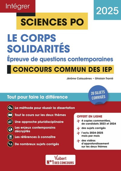 Picture of Sciences Po - Questions contemporaines - Le corps + Solidarités - Concours commun des IEP 2025