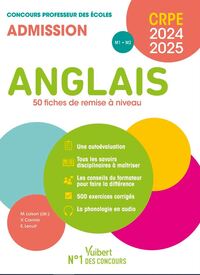 Picture of Anglais - CRPE 2024-2025 - 50 fiches de remise à niveau