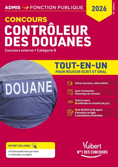Picture of Concours Contrôleur des douanes - Catégorie B - Tout-en-un Branches opérations commerciales, surveillance et administration générale