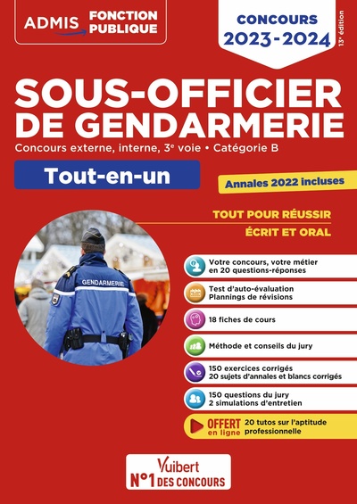 Picture of Concours Sous-officier de gendarmerie - Catégorie B - Tout-en-un - 20 tutos offerts