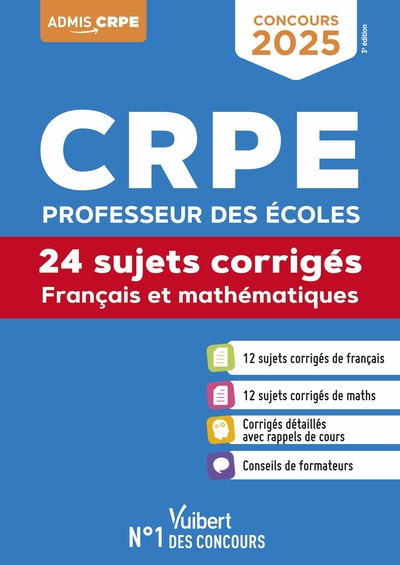 Picture of CRPE 2025 - Français et Mathématiques - 24 sujets corrigés (M2)