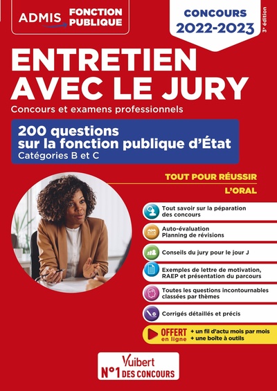 Image de Entretien avec le jury - 200 questions sur la fonction publique d'État - Catégories B et C - Concours et examens professionnels