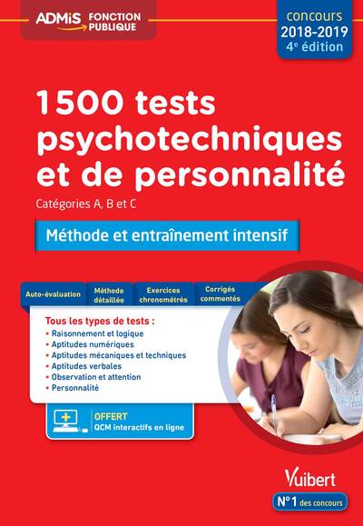 Image de 1500 tests psychotechniques et de personnalité - Méthode et entraînement intensif