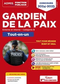 Picture of Concours Gardien de la paix - Catégorie B - Tout-en-un - Vidéos offertes : 4 entretiens commentés + 20 tutos sur les tests psycho