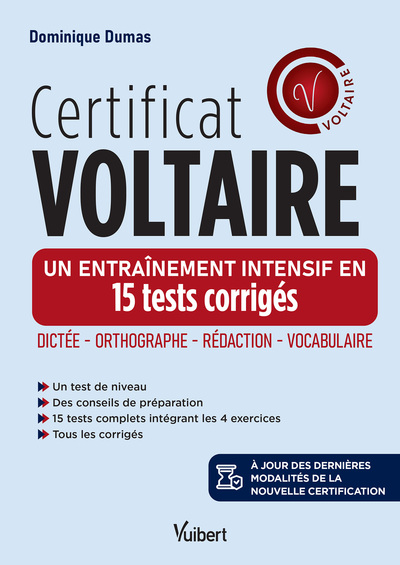 Picture of Certificat Voltaire - Un entraînement intensif en 15 tests corrigés
