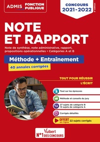 Image de Note et Rapport - Méthode et entraînement intensif - 40 annales corrigées - Catégories A et B