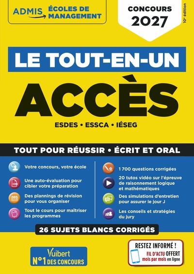 Picture of Le tout-en-un ACCES - 26 sujets blancs - Ecrits et oraux - Tutos offerts