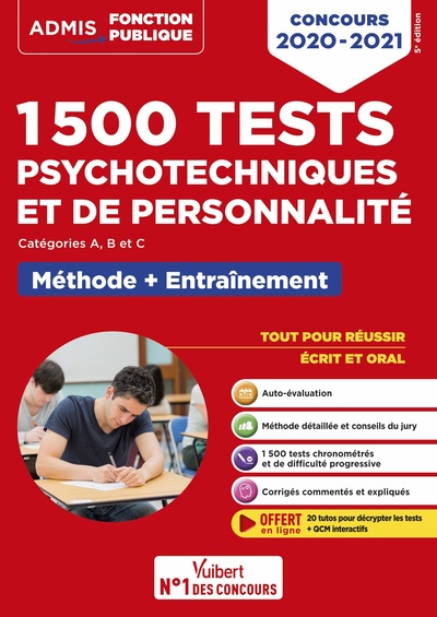 Image de 1500 tests psychotechniques et de personnalité - Méthode et entraînement intensif