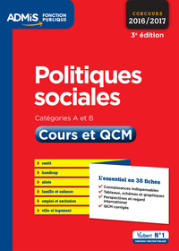 Image de Politiques sociales - Cours et QCM - Catégories A et B - L'essentiel en 38 fiches
