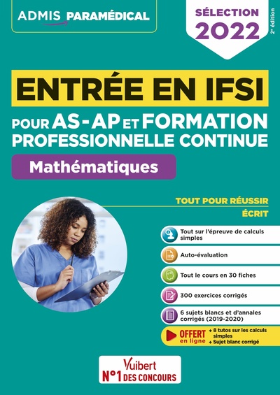 Picture of Entrée en IFSI Pour les AS-AP et formation professionnelle continue (FPC) - Mathématiques - 10 tutos offerts