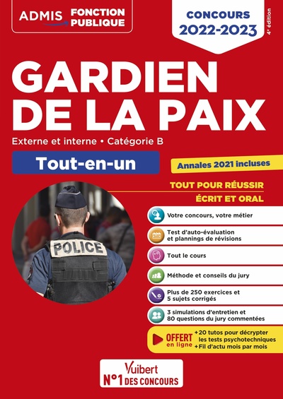 Image de Concours Gardien de la paix - Catégorie B - Tout-en-un - 20 tutos offerts