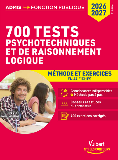 Image de 700 tests psychotechniques et de raisonnement logique - Méthode et exercices en fiches - Concours 2026-2027