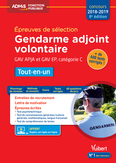 Image de Gendarme adjoint volontaire - GAV APJA et GAV EP - Catégorie C - Tout-en-un