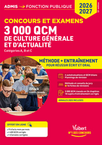 Image de 3000 QCM de culture générale et d'actualité - Méthode et entraînement - Concours 2026-2027