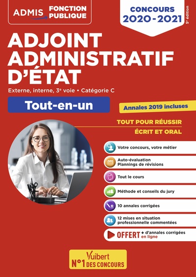 Image de Concours Adjoint administratif d'État - Catégorie C - Tout-en-un - Annales 2019 incluses