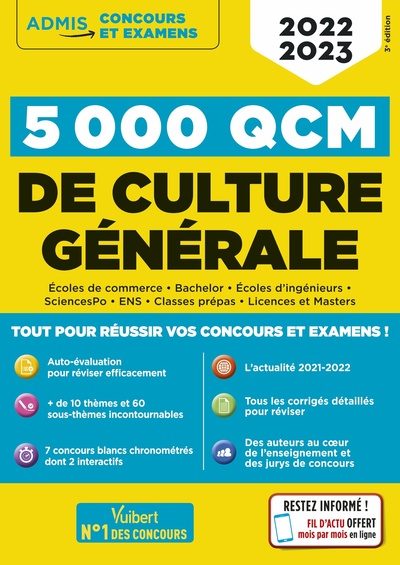 Image de 5000 QCM de culture générale + Actu en ligne mois par mois