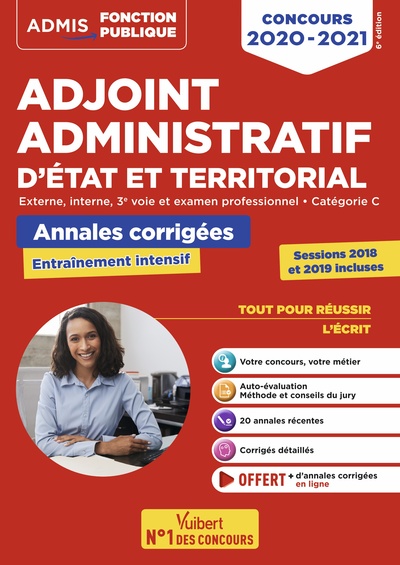 Picture of Concours Adjoint administratif - Catégorie C - Annales corrigées - Session 2019 incluse