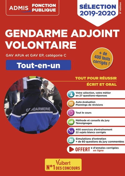 Image de Gendarme adjoint volontaire - GAV APJA et GAV EP - Catégorie C - Tout-en-un