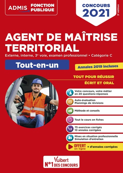 Image de Concours Agent de maîtrise territorial - Catégorie C - Tout-en-un - Annales 2019 incluses