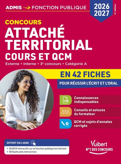 Picture of Concours Attaché territorial en 42 fiches 2026-2027 - Cours et QCM