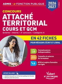 Picture of Concours Attaché territorial en 42 fiches 2026-2027 - Cours et QCM