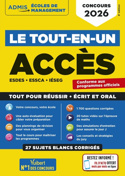 Image de Le tout-en-un ACCES - 25 sujets blancs - Ecrits et oraux - Tutos offerts