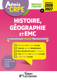 Image de Admis au CRPE 2026-2027 - Epreuve écrite d’admissibilité L3 - Histoire Géographie EMC