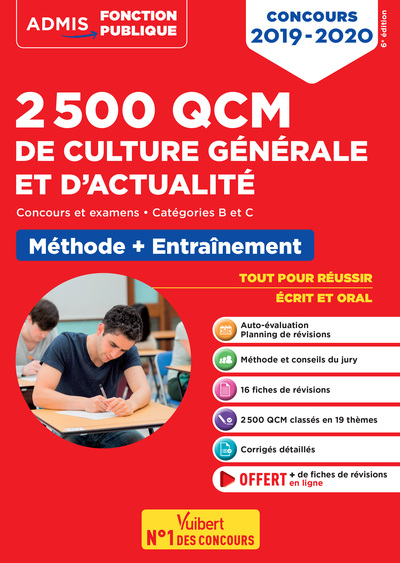 Image de 2500 QCM de culture générale et d'actualité - Méthode + entraînement - Catégories B et C