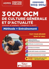 Image de 3000 QCM de culture générale et d'actualité - Méthode et entraînement - Catégories A, B et C